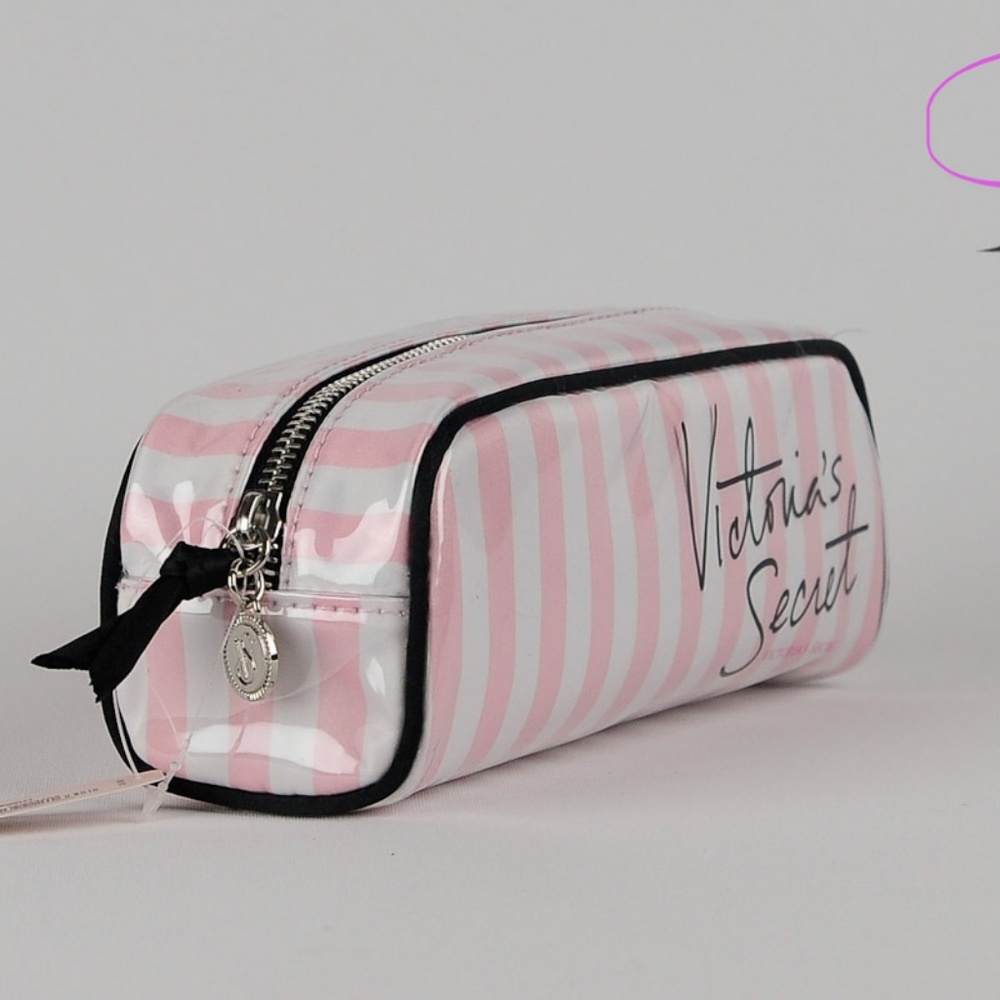 VICTORIA'S SECRET STRIPED BLING COSMETICS BAG